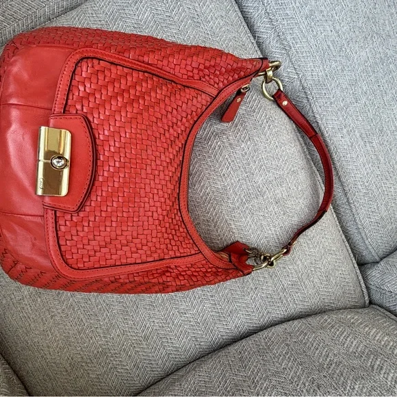 Coach Kristin orange vintage Woven Leather Shoulder Bag - Picture 3 of 9
